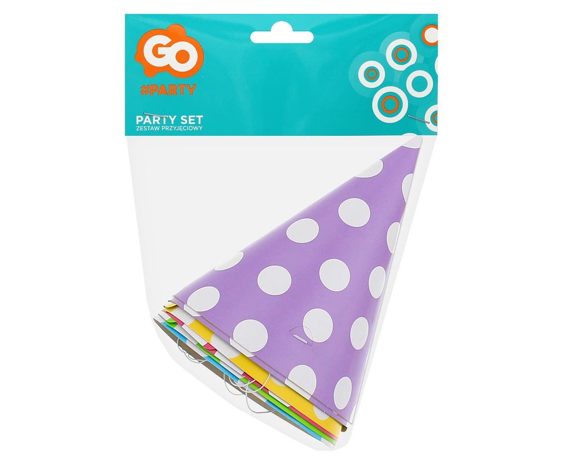 Paper hats, assorted designs, 6 pcs